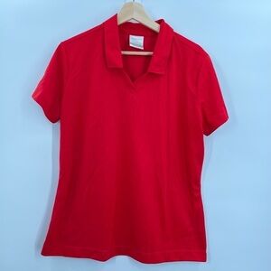 Nike Pro Golf Red Polo Dri Fit Ladies Large